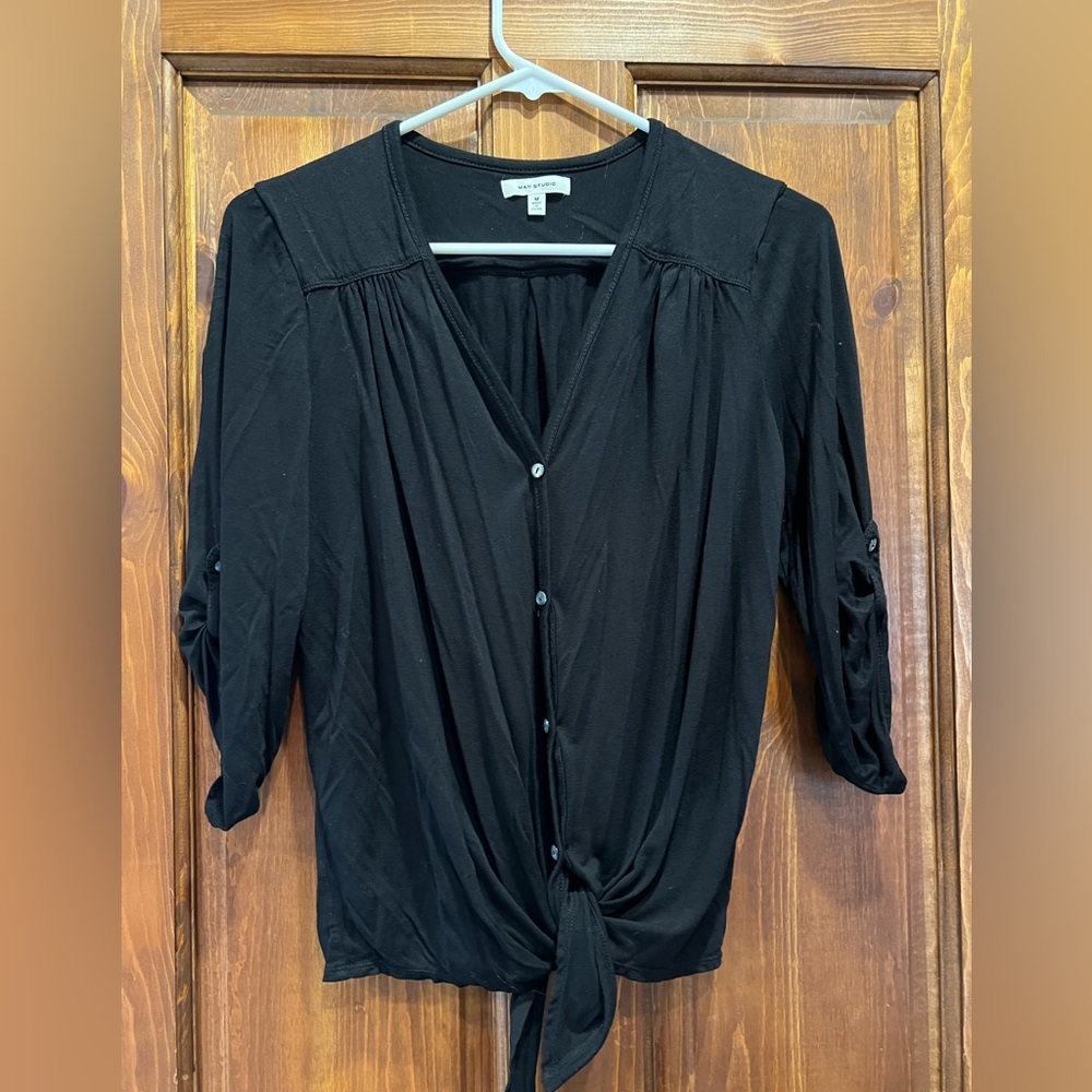 Max Studio Black Button-Down Women's Shirt